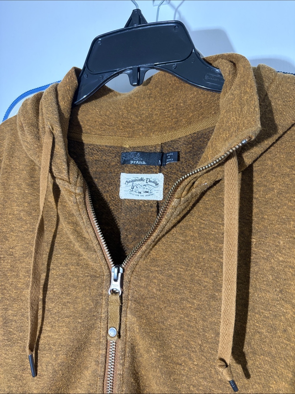 Prana Men's Brown Zip-Up Hoodie Sweater